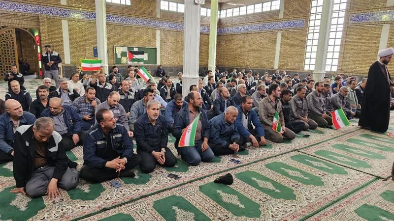 تجمع كارگری محكومیت جنایات رژیم صهیونیستی در ذوب‌آهن اصفهان برگزار شد