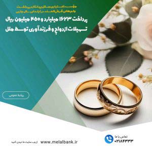 پرداخت ۱۶۲۳ میلیارد و ۴۵۰ میلیون ریال تسهیلات ازدواج و فرزندآوری توسط ملل – جمهورآنلاین