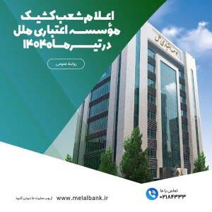اعلام شعب کشیک مؤسسه اعتباری ملل در تیرماه ۱۴۰۴ – جمهورآنلاین